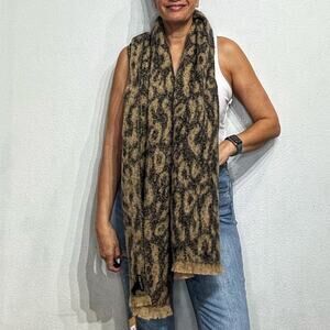 Steve Madden Tan Leopard Print Blanket Scarf NWT